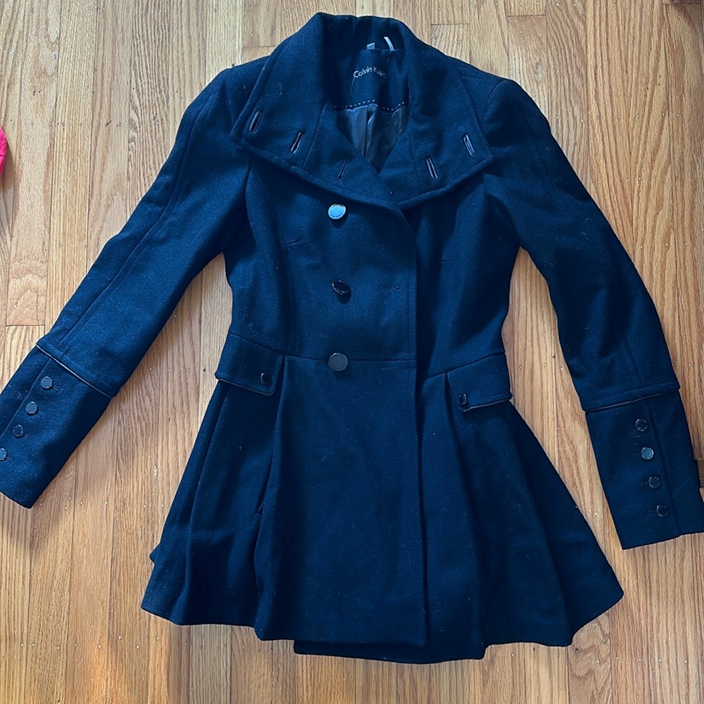 Black Calvin Klein pea coat